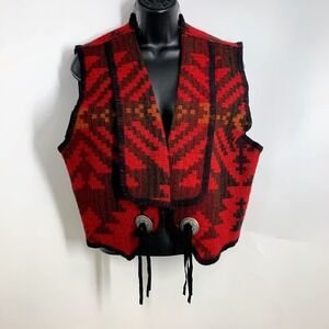 Woolrich Vintage 90's Southwestern‎ Geometric Pattern Vest Western Style Size M